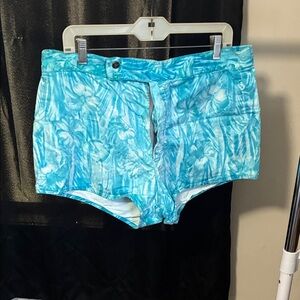 Tropical Blue Men's Swim Trunks